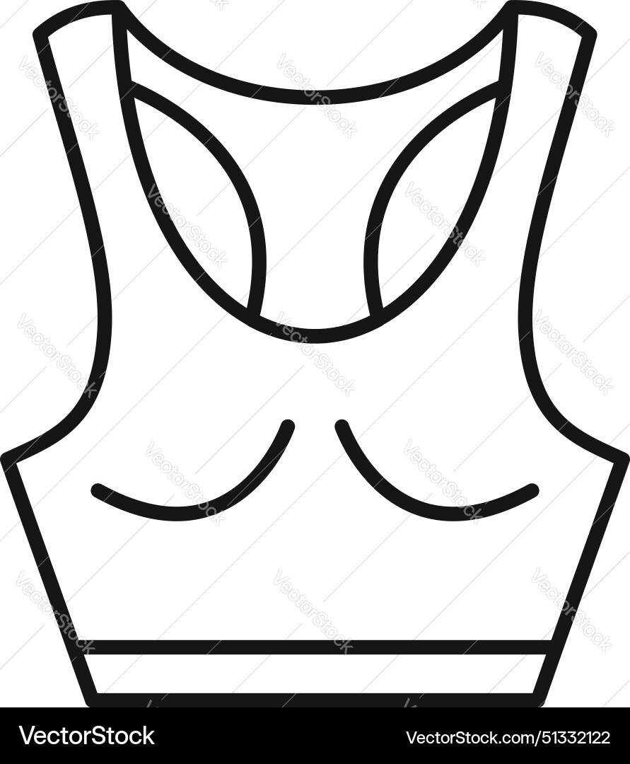Sports bra line art Royalty Free Vector Image VectorStock