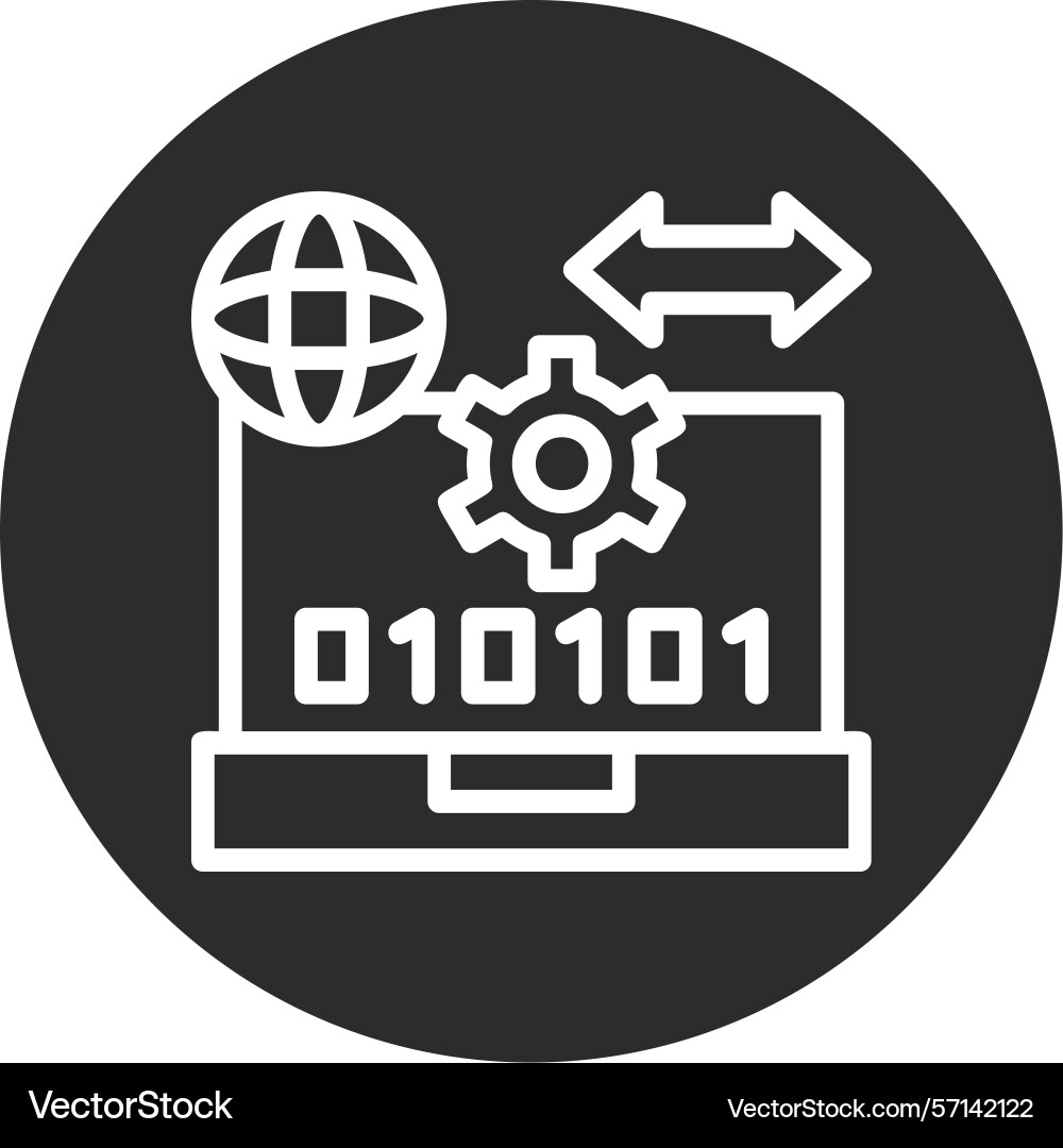 Swift flow inverted circle black Vector Image