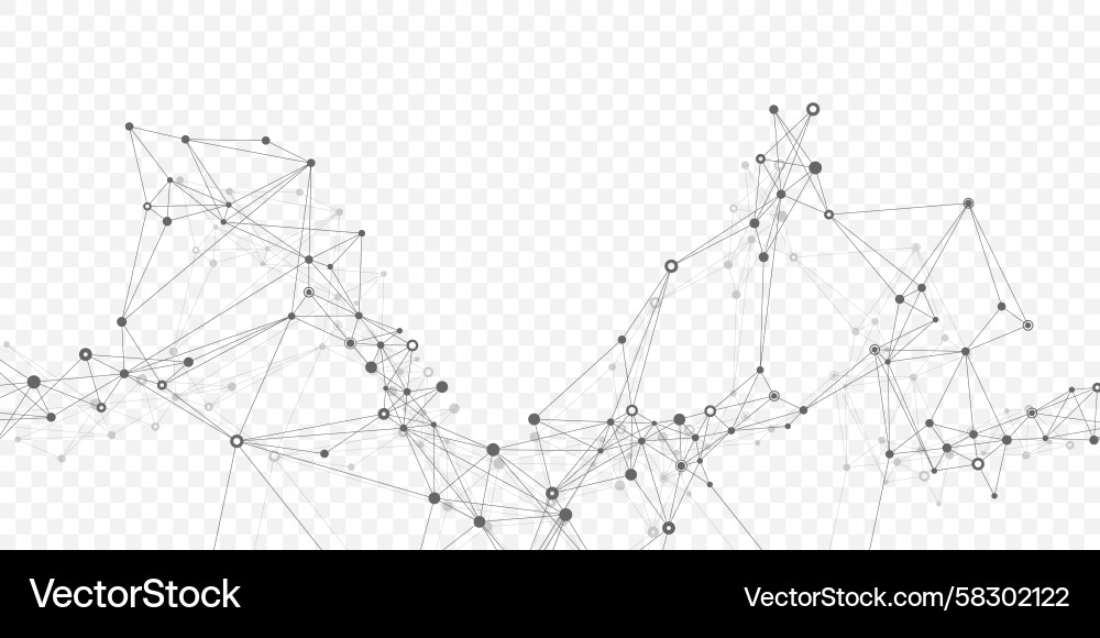 Tech Network Connection - Dots & Lines Vector Image