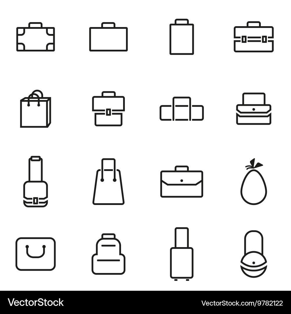 Thin line icons - bag Vector Image
