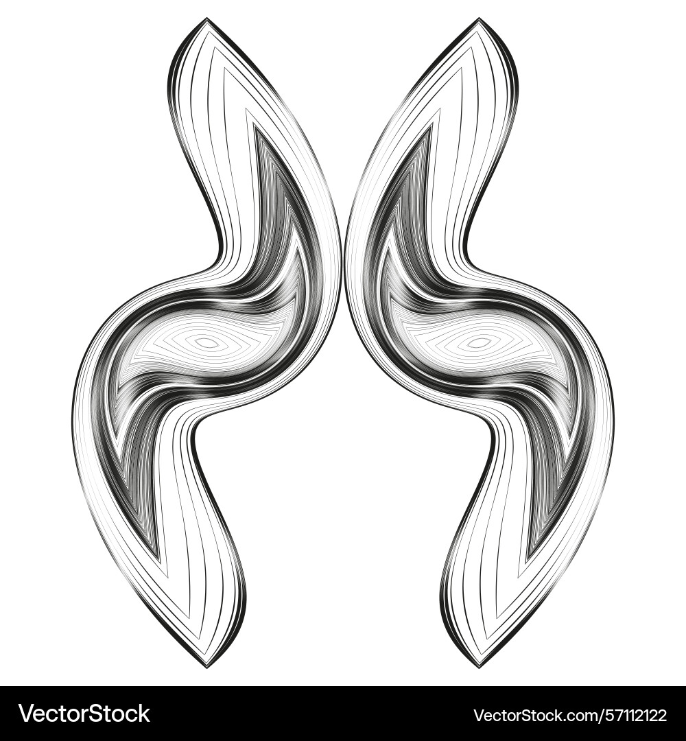 Wavy droplet shape mirror line pattern form Wavy droplet shape mirror line pattern form vector image