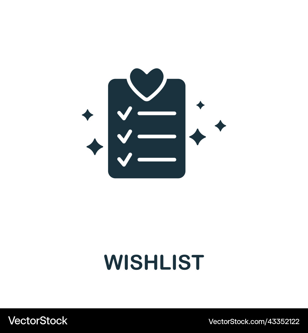 Wunschliste-Symbol monochrome einfache Linie Online-Shop Wunschliste-Symbol monochrome einfache Linie Online-Shop vektorbild