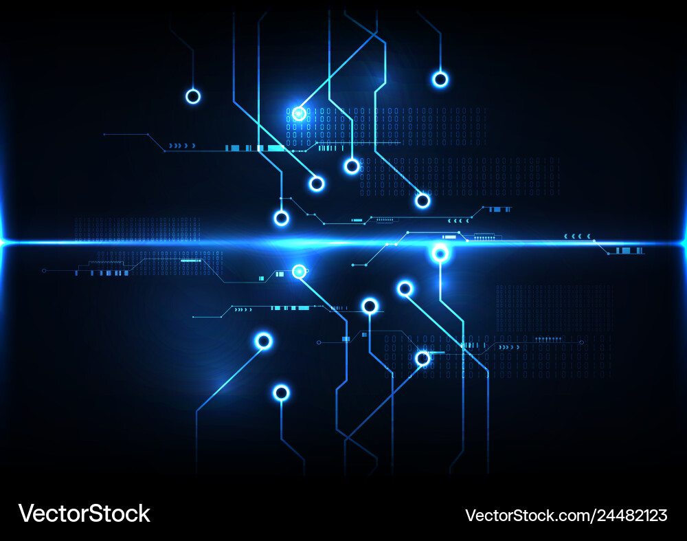 Abstract Digital Circuit Network vector image