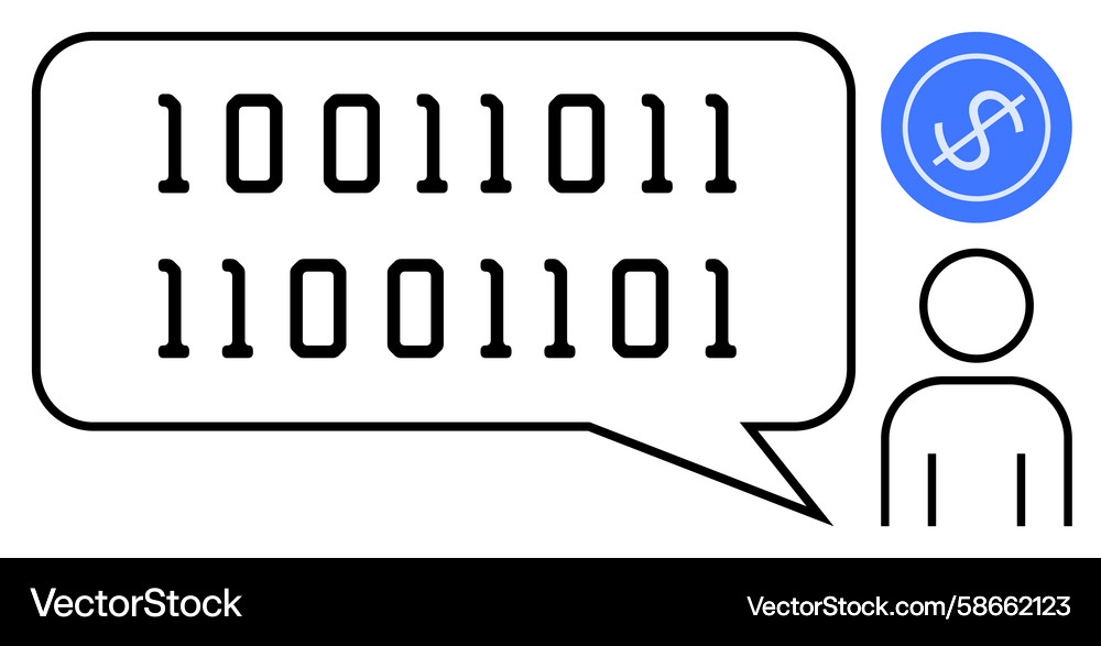 Binary Code Speech Bubble Vector Image