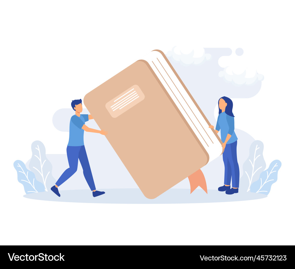 Book exchange and reuse characters recommending Vector Image