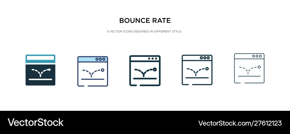 Bounce Rate Icon Set - Multiple Styles vector image