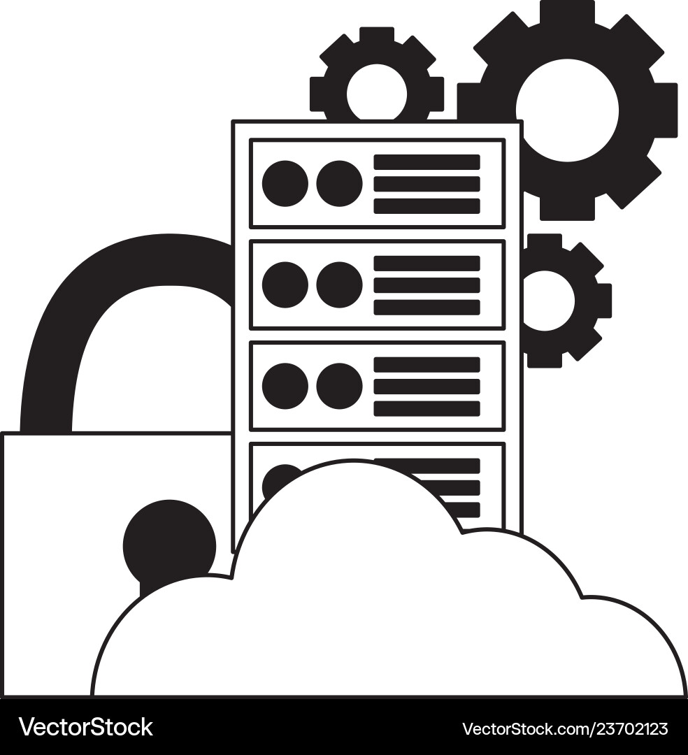 Cloud computing cpu security settings vector image