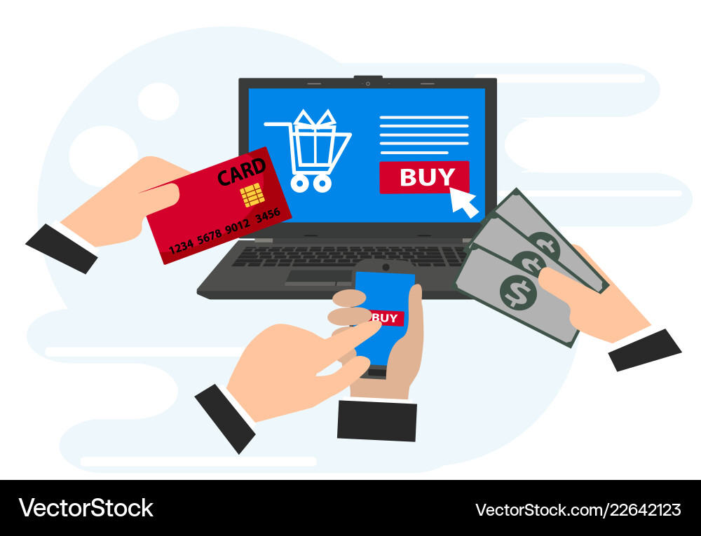 Concepts of online payment methods Concepts of online payment methods vector image