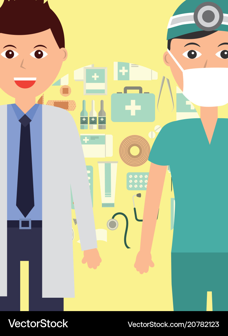Doctor and dentist medical profession specialist Doctor and dentist medical profession specialist vector image