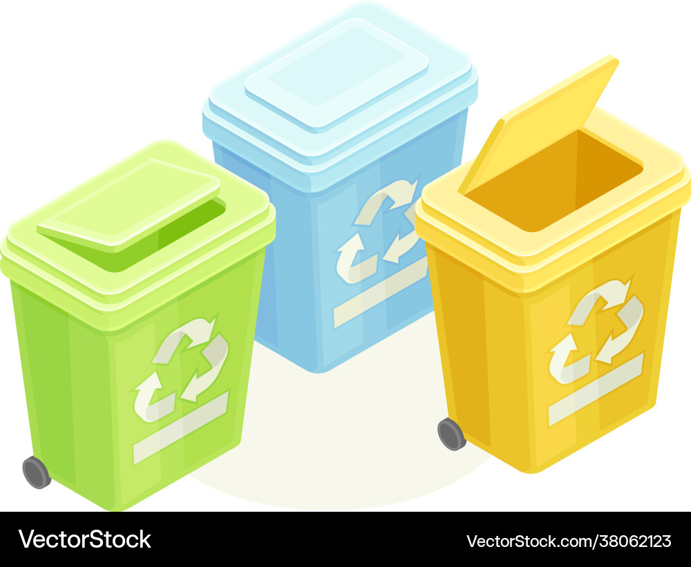 Dustbin for garbage sorting and recycling Dustbin for garbage sorting and recycling vector image