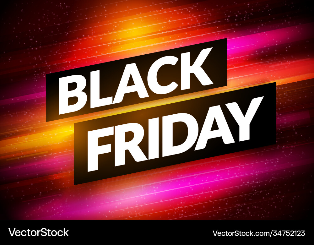 Dynamic colorful black friday sign Dynamic colorful black friday sign vector image