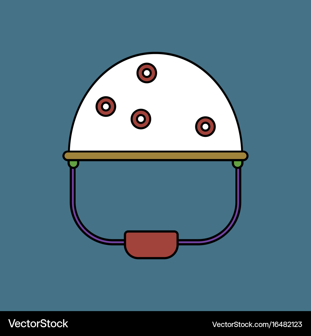 Flat icon design collection helmet with bullet Vector Image