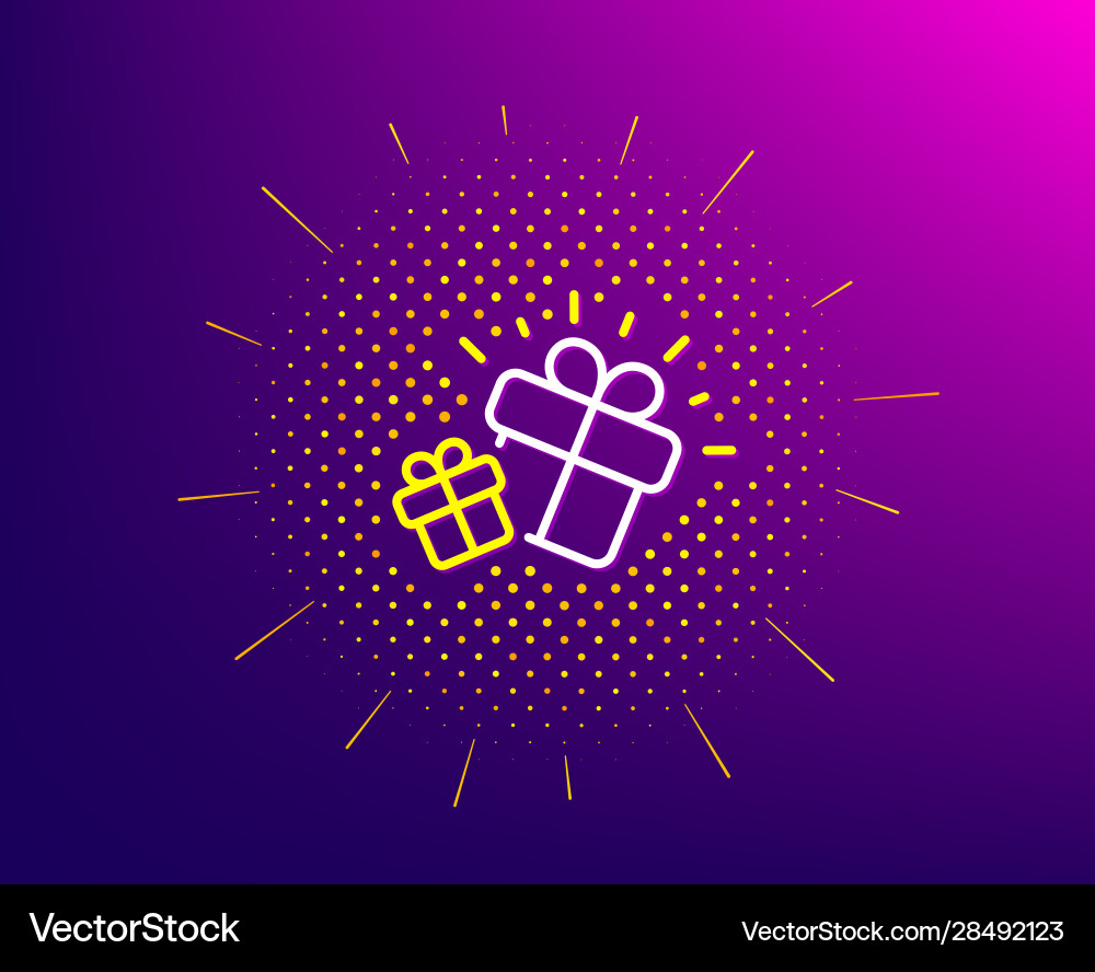Geschenkbox Linie Icon - gegenwärtiges Symbol vektorbild