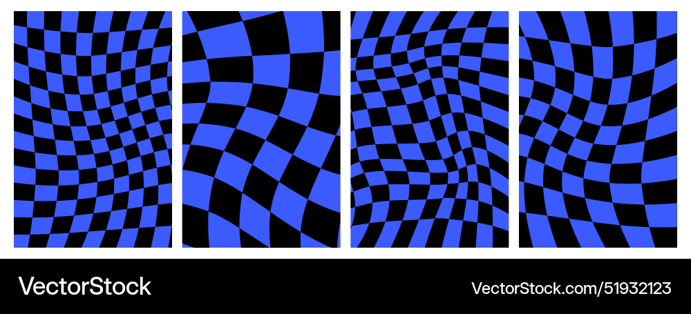 Groovy checkered patterns Groovy checkered patterns vector image