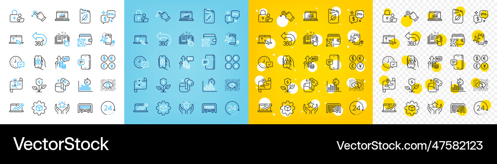 Icons set of report timer phone message Icons set of report timer phone message vector image