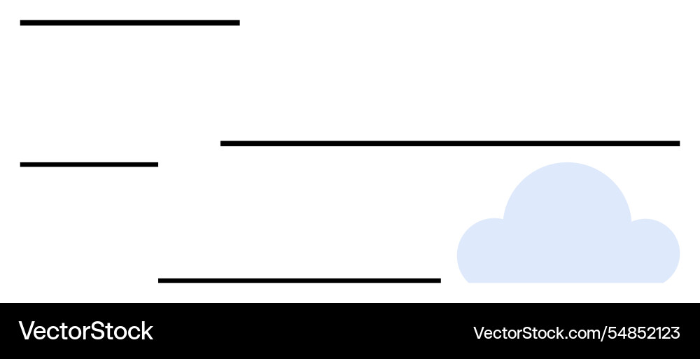 Minimal cloud design with horizontal lines Minimal cloud design with horizontal lines vector image