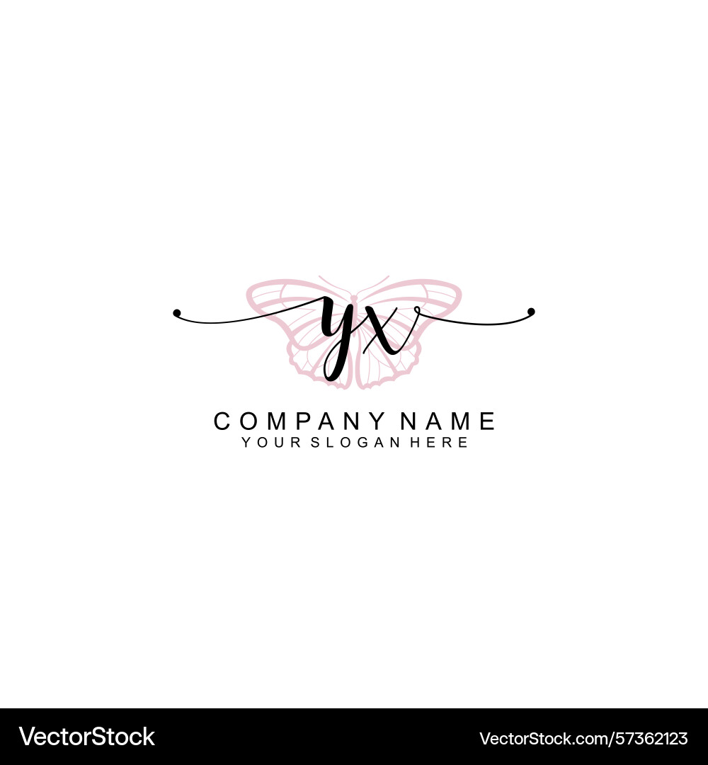 Minimalist handwritten yx initial logos with soft Vector Image
