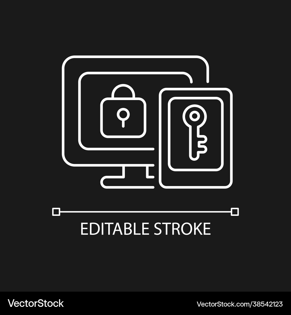 Multi-factor authentication white linear icon Multi-factor authentication white linear icon vector image