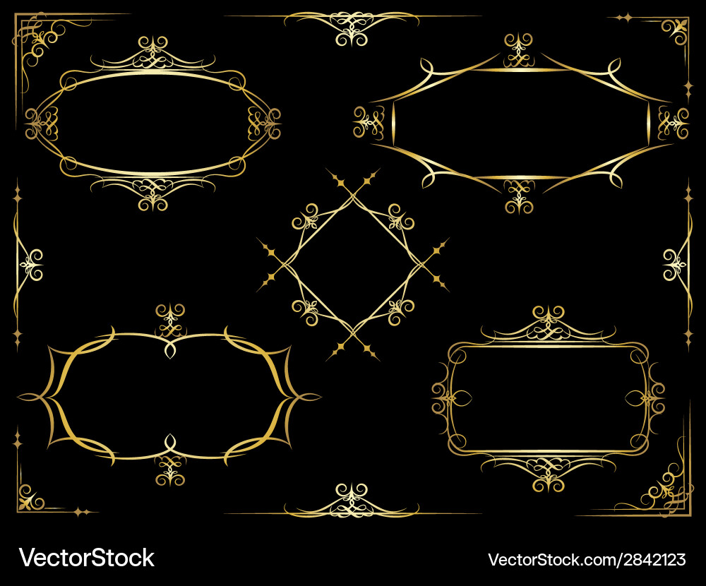 Ornate Decorative Frames Collection Royalty Free Vector