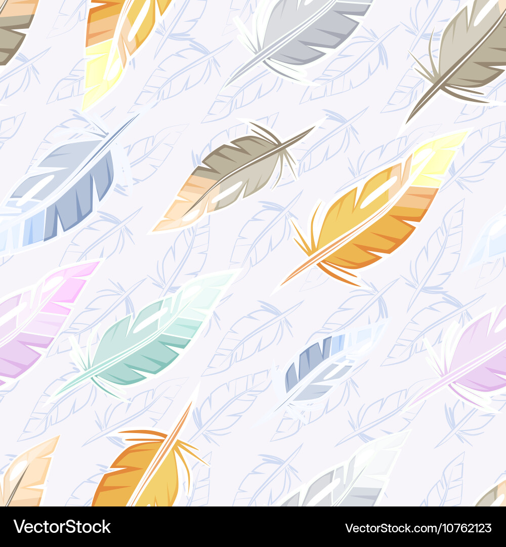 Seamless pattern with feather Vector Image