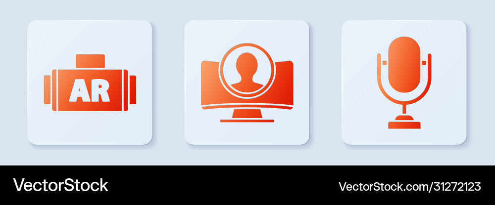Set create account screen ar augmented reality Set create account screen ar augmented reality vector image