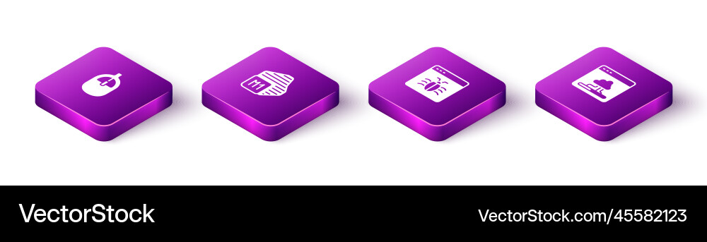Set isometric computer mouse processor system Set isometric computer mouse processor system vector image