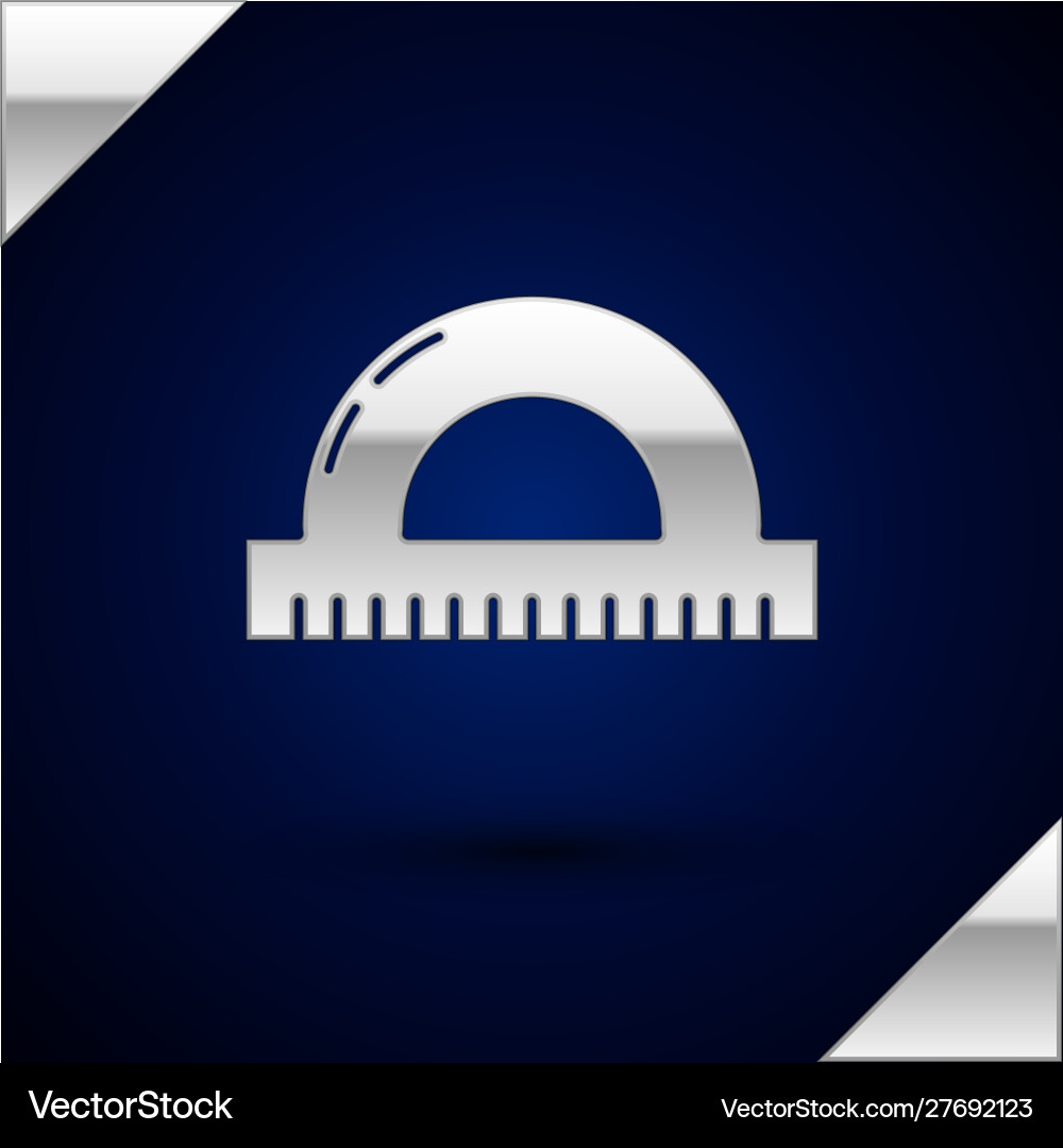 Silver protractor grid for measuring degrees icon Silver protractor grid for measuring degrees icon vector image