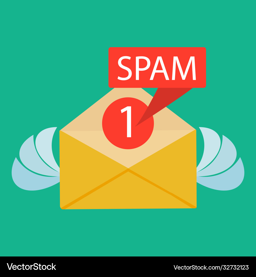 Spam data concept attention message Spam data concept attention message vector image