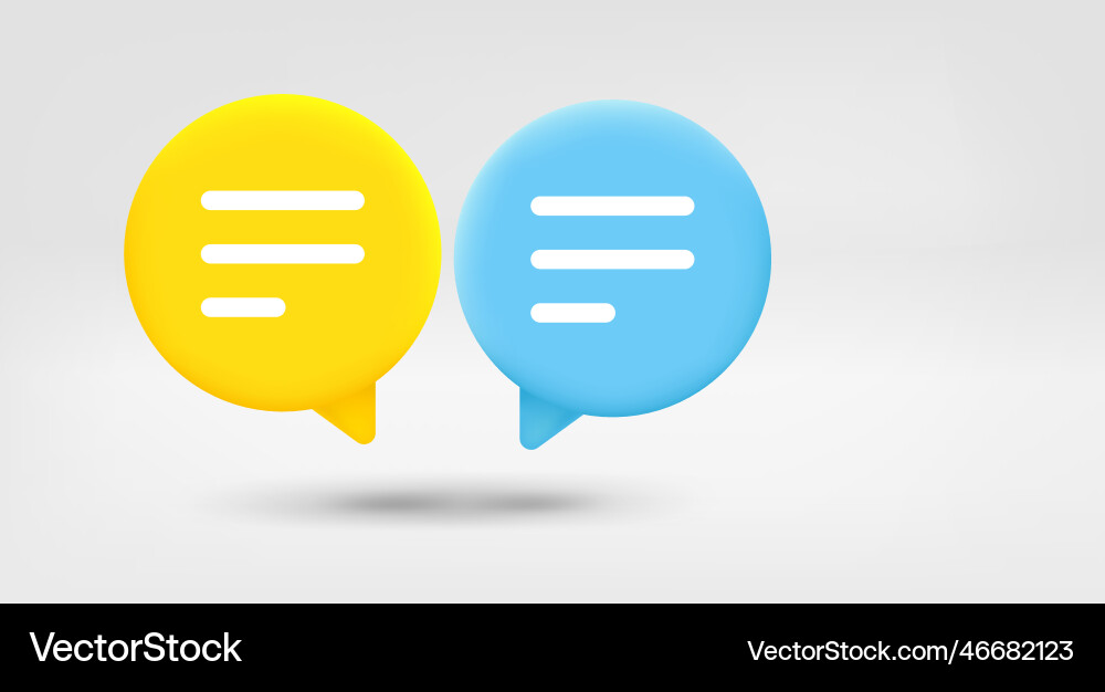 Speech bubbles dialog concept 3d banner with copy vector image
