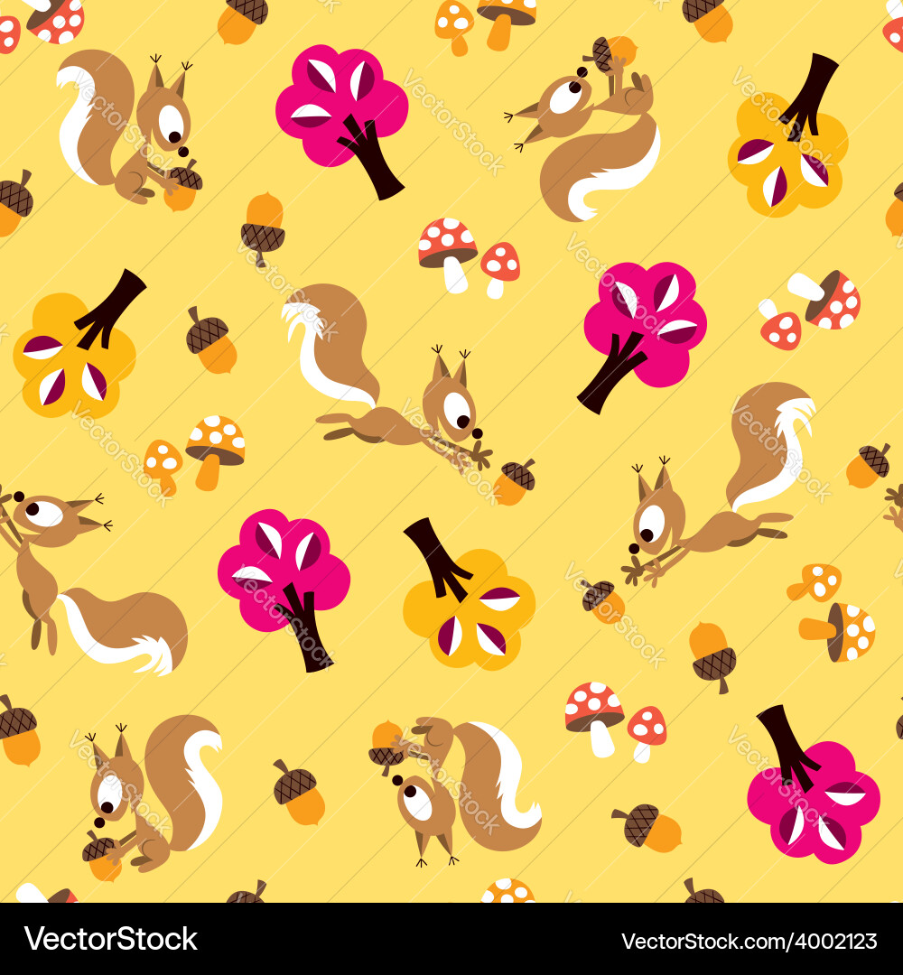 Squirrel pattern 2 vector image
