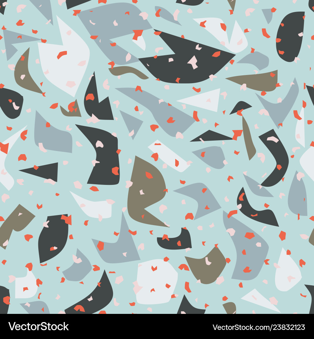 Terrazzo colorful seamless pattern abstract repeat Terrazzo colorful seamless pattern abstract repeat vector image
