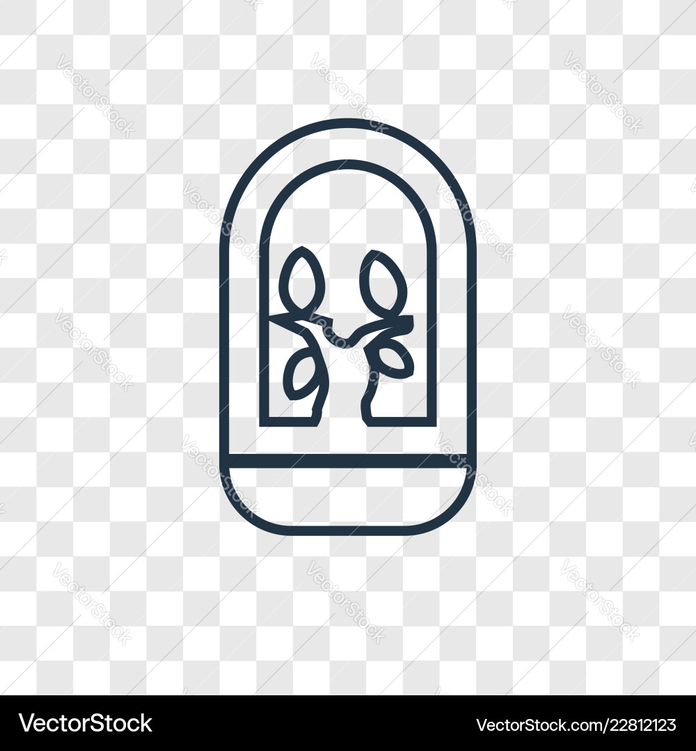 Tree concept linear icon isolated on transparent Tree concept linear icon isolated on transparent Vector Image