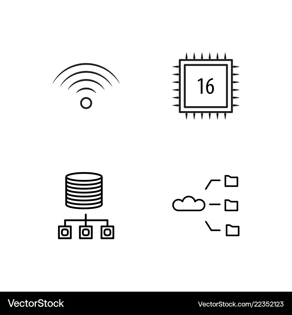 Web simple outlined icons set Web simple outlined icons set vector image