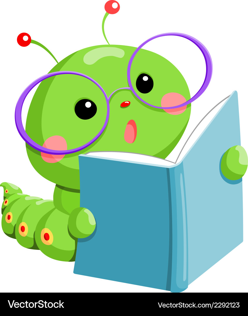 Worm book Royalty Free Vector Image - VectorStock