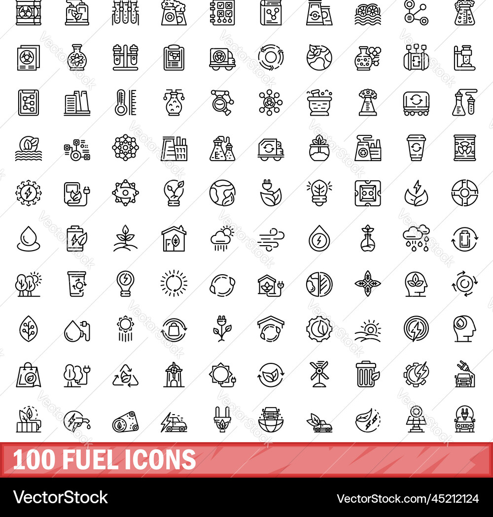 100 Kraftstoff-Icons setzen Umriss Stil 100 Kraftstoff-Icons setzen Umriss Stil vektorbild