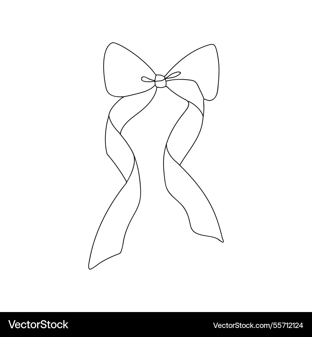 A simple single-line of bow vector image