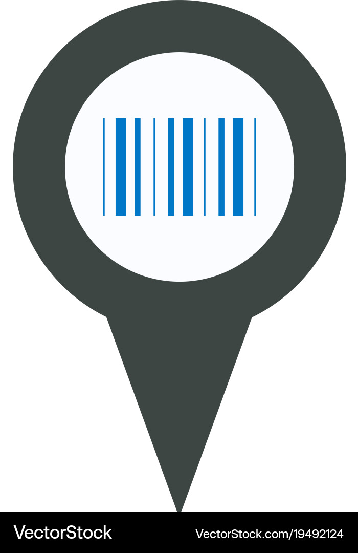 Barcode location marker pin place pointer position vector image