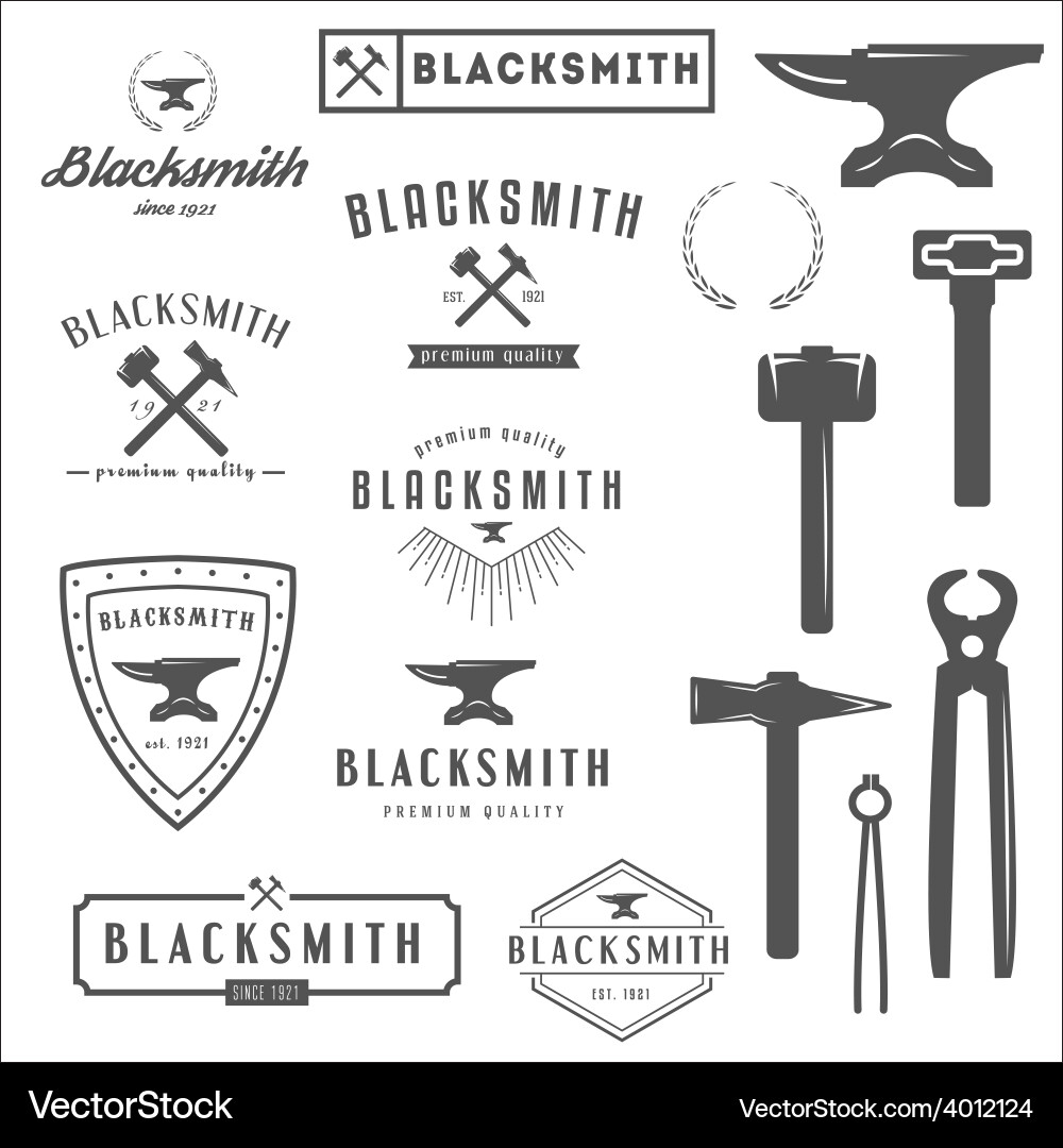 Blacksmithing Elements & Logotypes vector image