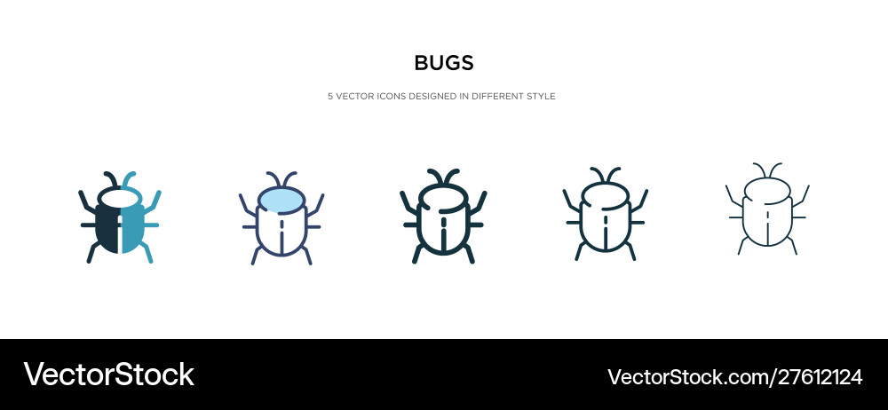 Bugs icon in different style two colored vector image