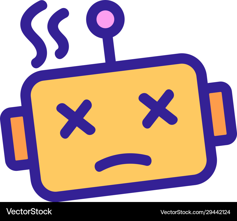 Chat bot icon isolated contour symbol Chat bot icon isolated contour symbol vector image