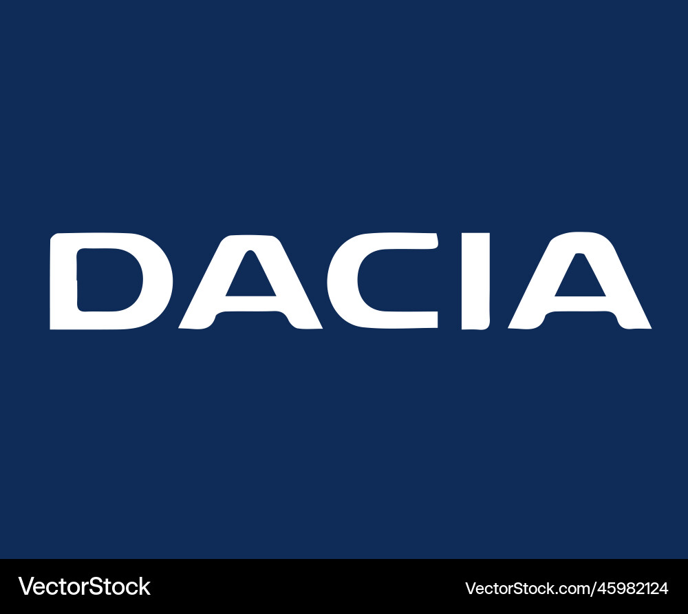 Dacia marke logo car symbol name weiß design Dacia marke logo car symbol name weiß design vektorbild