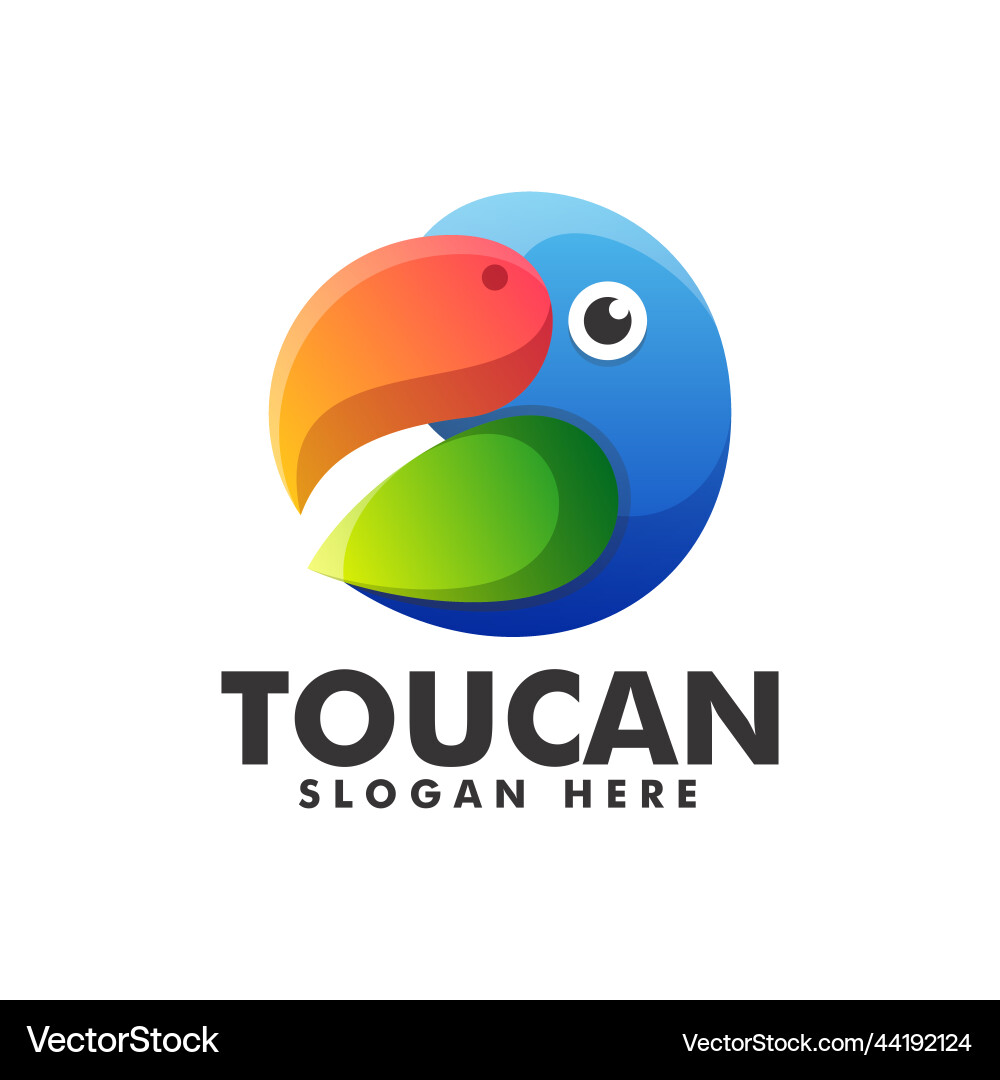 Logo toucan gradient colorful style Vector Image