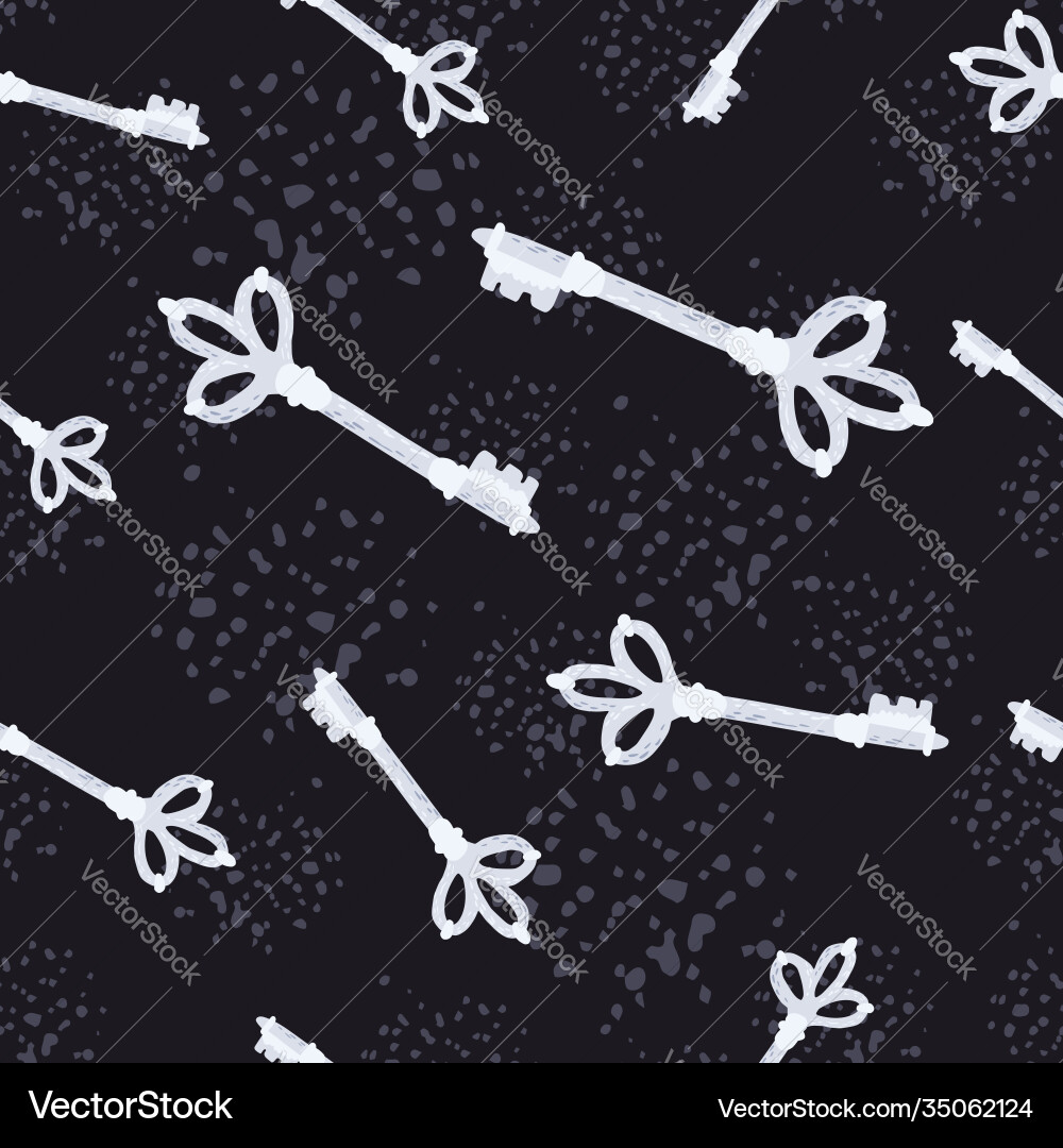 Random seamless pattern with keys doodle Random seamless pattern with keys doodle Vector Image