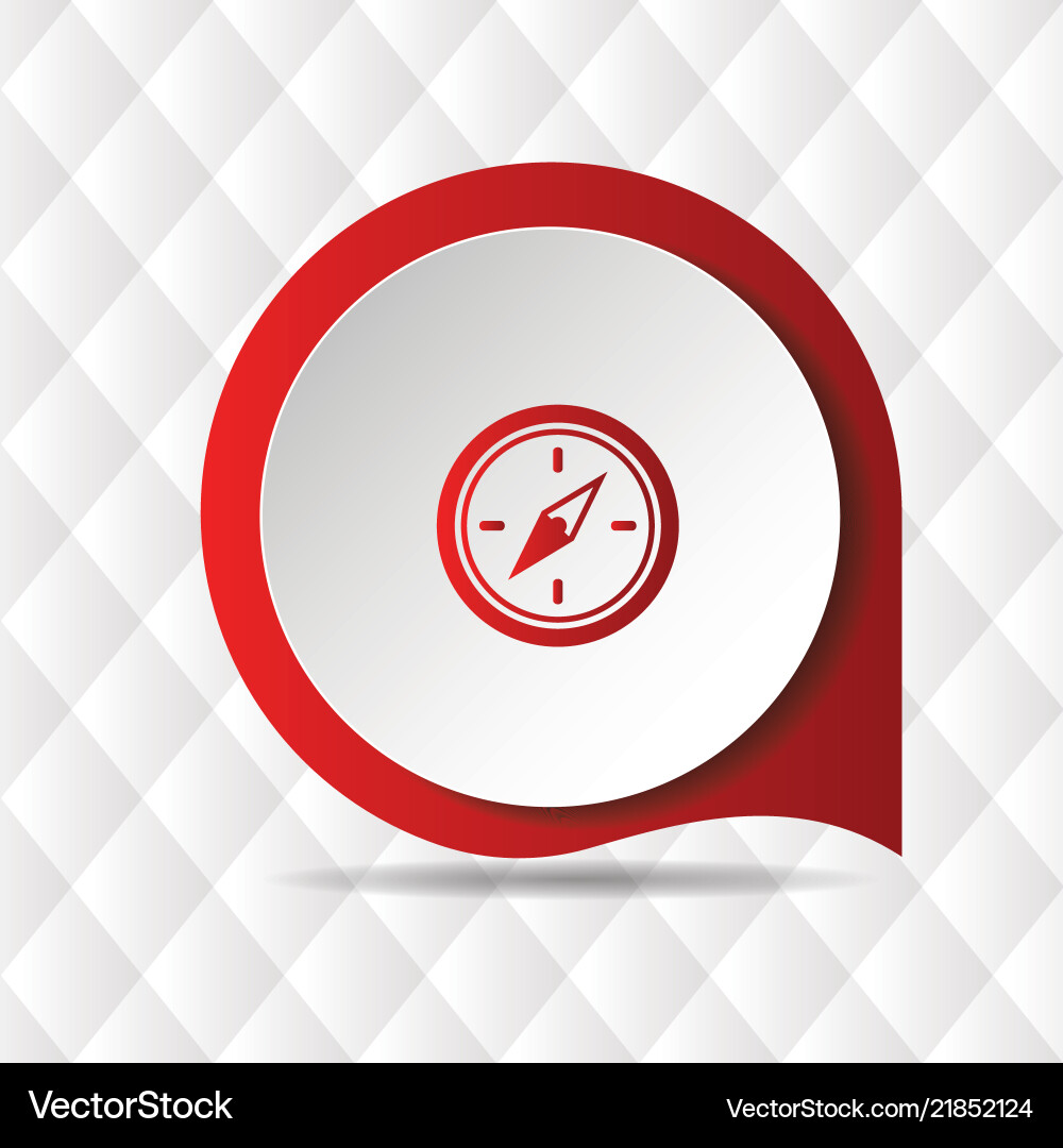 Red compass icon geometric background image Vector Image