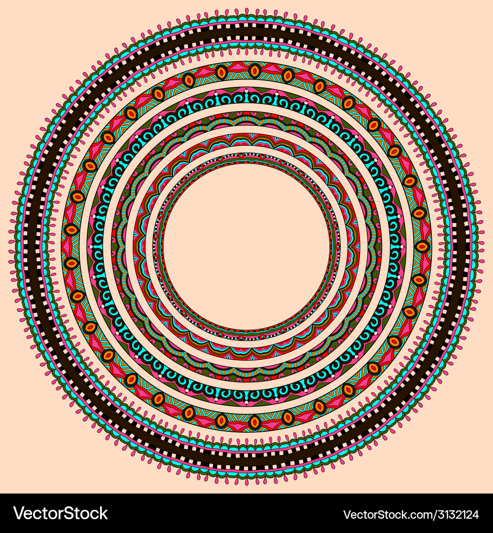 Set of round geometrical frames circle border vector image
