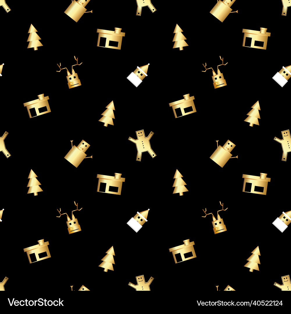 Sharp cornered christmas object pattern created vector image