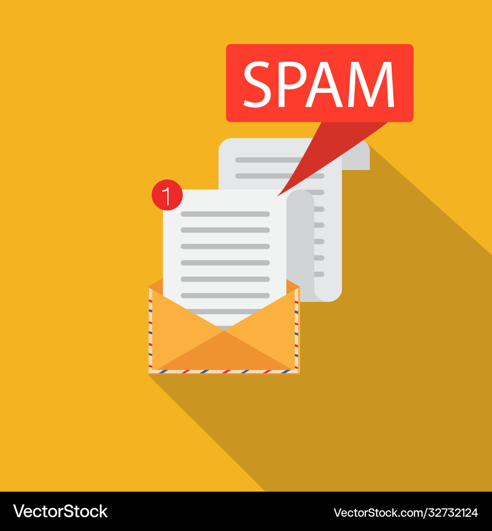 Spam data concept attention message Spam data concept attention message vector image