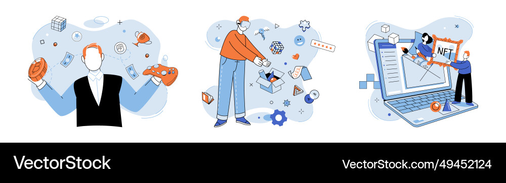 Virtual world simulation within reality vector image