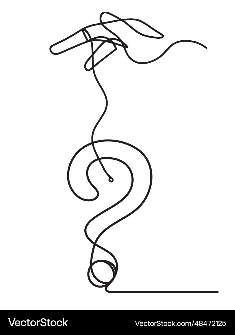 Abstract question mark with hand as continuous Abstract question mark with hand as continuous Vector Image