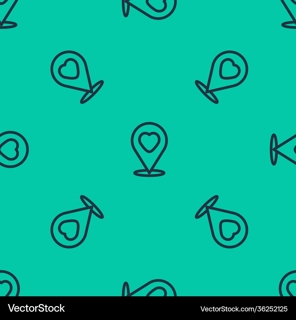 Blue line map pointer with heart icon isolated Blue line map pointer with heart icon isolated vector image
